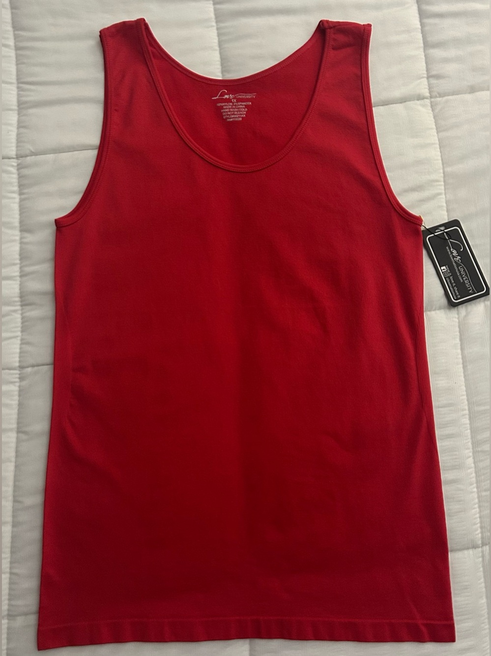 NWT•Love University  Red Scoop Tank Top•